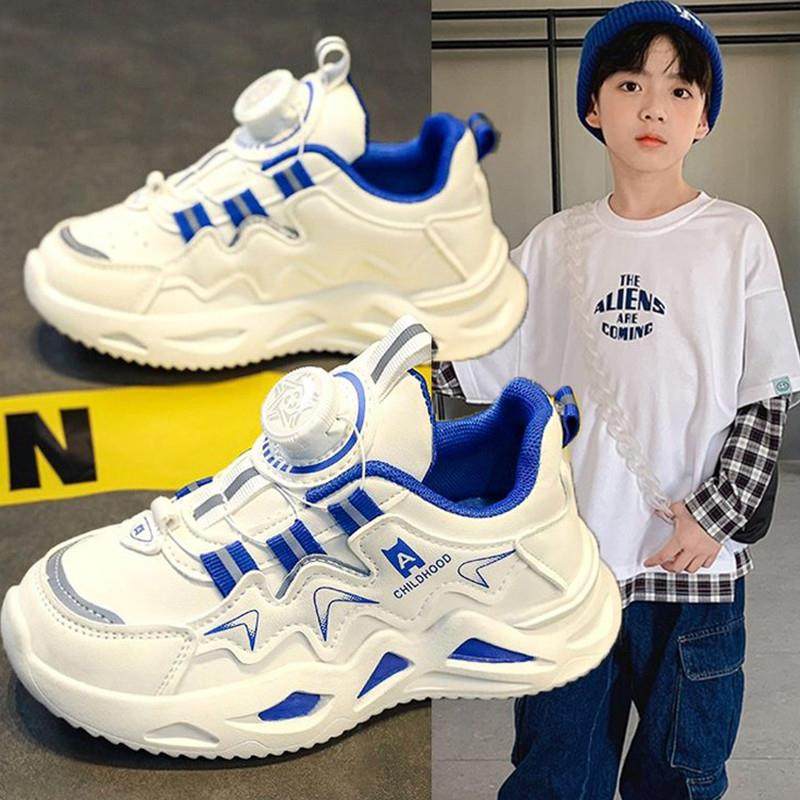 男孩运动鞋旋转扣跑鞋2025秋季新校园休闲鞋软底皮革白色童鞋,童鞋/婴儿鞋/亲子鞋,运动鞋,淘宝优惠券,粉丝福利购,淘宝优惠卷