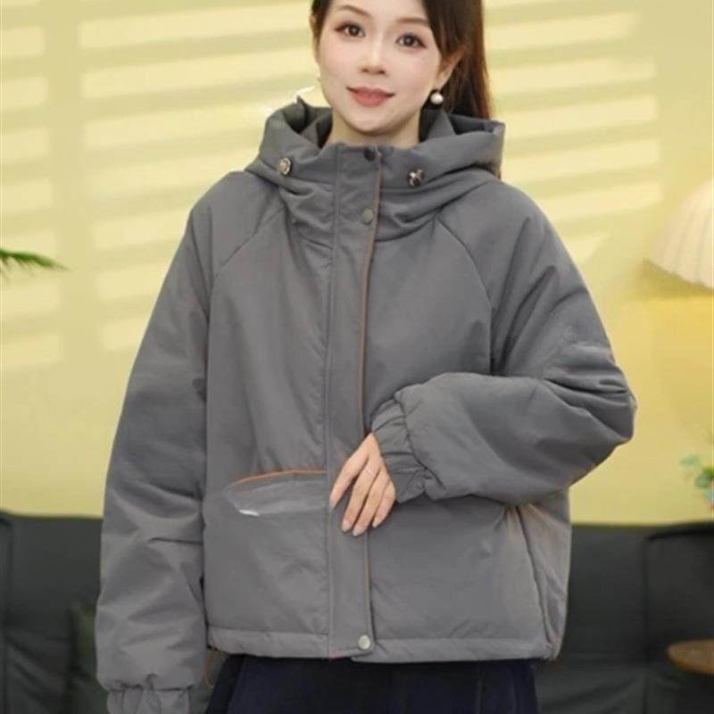 2025连帽加厚款棉服上衣女装冬季新款时尚百搭休闲小个子夹棉外套,女装/女士精品,短外套,淘宝优惠券,粉丝福利购,淘宝优惠卷