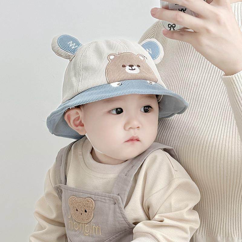 宝宝春秋季渔夫帽韩版保暖可爱小熊护耳男女童秋冬婴幼儿灯芯绒厚,童装/婴儿装/亲子装,帽子,淘宝优惠券,粉丝福利购,淘宝优惠卷
