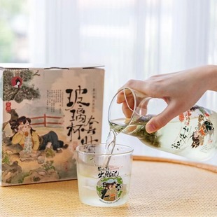 茶颜悦色杯子玻璃杯套装/茶小颜出游记系列旗舰水杯泡茶包奶茶