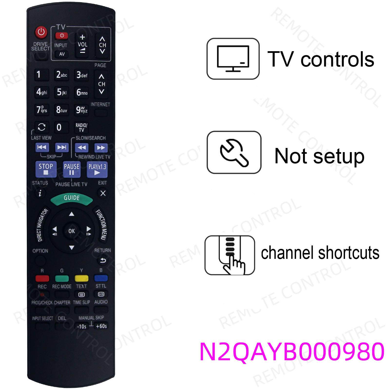 适用于松下蓝光DVD遥控器N2QAYB000980 1039 1040 1041 1042 1043