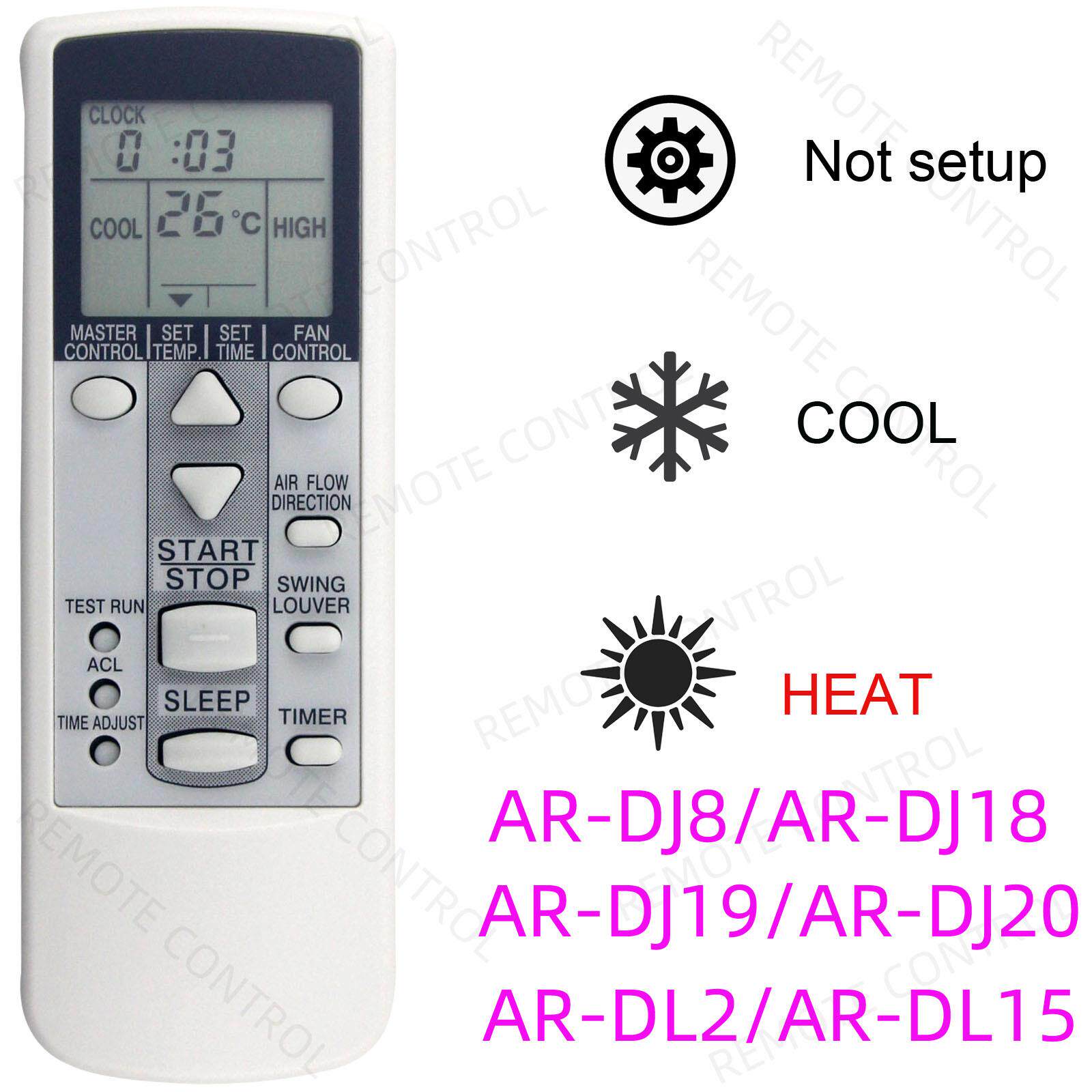 适用于富士通空调遥控器 AR-DJ8 DJ20 DJ18 DJ19 PV423 DL2 DL15