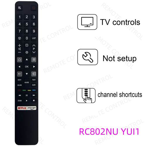 适用于TCL电视机遥控器 RC802NU YA11 YAI1 YUI1 YU11