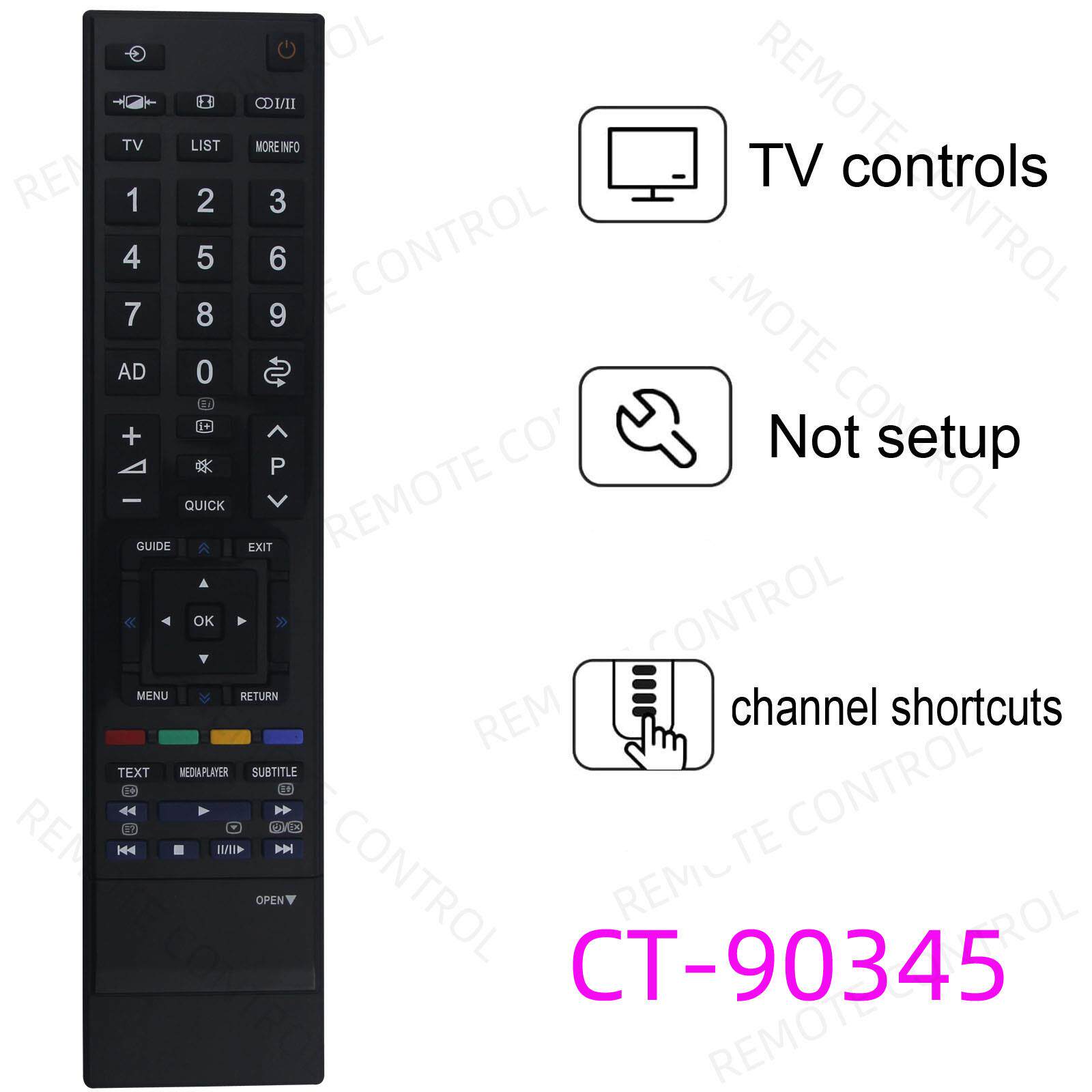 适用于东芝电视机遥控器 CT-90345  CT-95012 90386