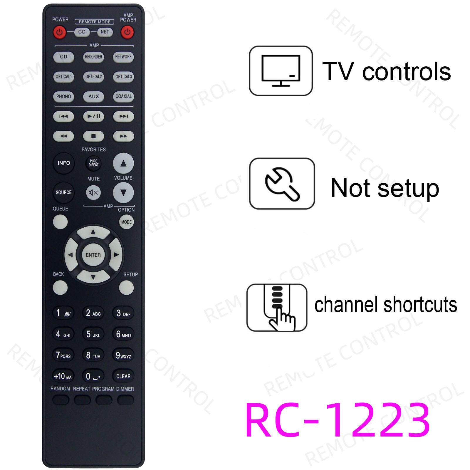 适用于天龙功放机遥控器 RC-1223 1244 1216 1218 1228 1227