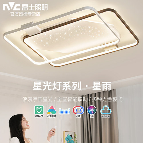 雷士北欧长方形新款黑色吸顶灯