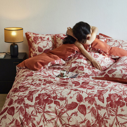 2025新款全棉磨毛四件套复古风