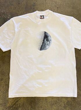 ZELIA 地球东部夏季新款轻奢短袖体恤男士白色宽松圆领休闲男装半