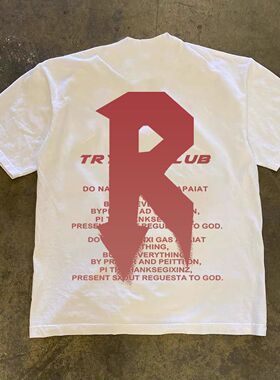 ZELIA 短袖T恤男国潮印花圆领重磅230Gins美式潮流夏季新款休闲半