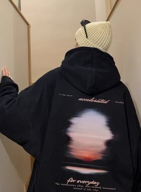 ZELIA 卫衣男春秋款灰色重磅情侣连帽卫衣2026新款oversize美式潮