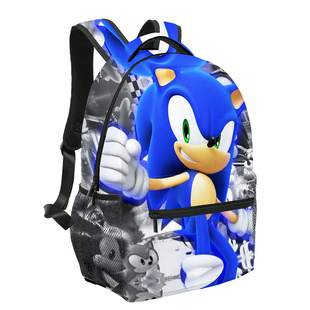 新款刺猬索尼克SONIC书包小学生大容量个性时尚动漫背包带侧口袋