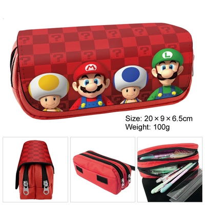 马里奥笔袋儿童双层大容量