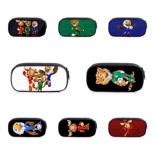 美加墨世界杯周边笔袋小学生文具袋吉祥物卡通文具袋耐脏带夹层