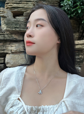 S925纯银白贝蝴蝶项链女款2026新款锁骨链轻奢设计高级感生日礼物