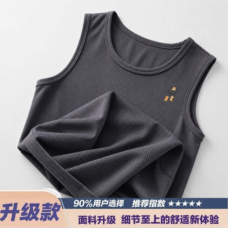 大码宽松冰丝背心男锦纶网眼夏天两件装速干透气运动坎肩轻薄款