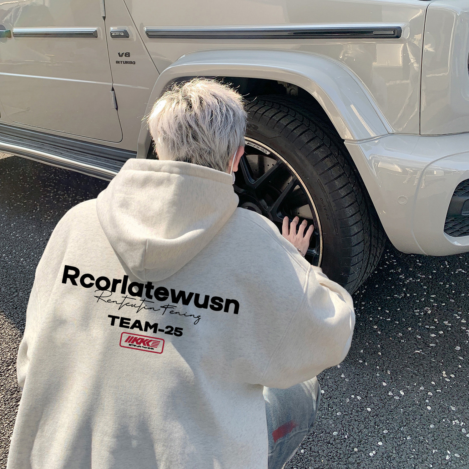 2025新款连帽卫衣男秋冬oversize美式高街重磅加绒情侣装帽衫外套