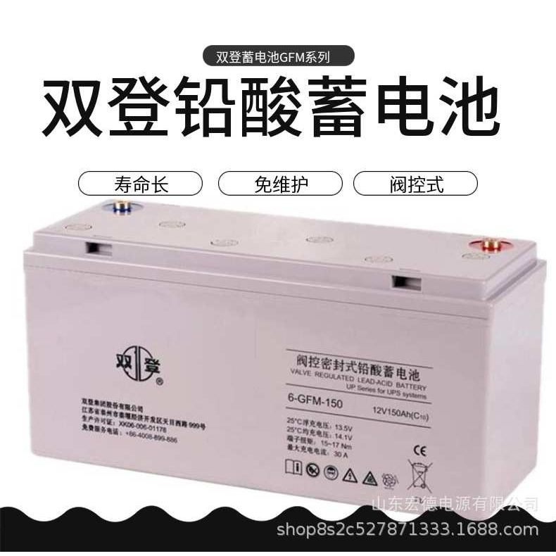 双登蓄电池12V100AH 双登6-GFM-100蓄电池 电瓶 质保三年