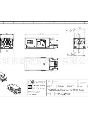 HARTING浩亭09455459010哈丁PushPull 设备连接设备端接口插芯