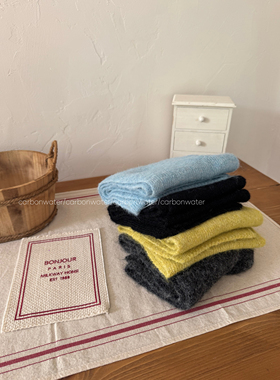 Carbon Water秋冬新款纯色羊驼毛围巾女