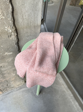 CarbonWater经典基础款羊毛混纺软糯纯色围巾女冬季可爱毛线围脖