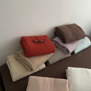 【单品】美拉德色系100%全棉双层皱皱纱纯棉床单床笠被套合集