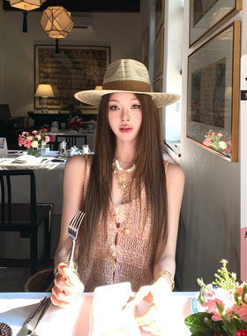 多巴胺粉色女法式针织混色背心