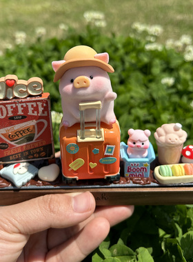 lulu猪奶油胶临时停车汽车挪车电话号码牌车内可爱卡通装饰品摆件