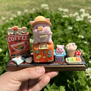 lulu猪奶油胶临时停车汽车挪车电话号码牌车内可爱卡通装饰品摆件