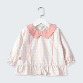 女童罩衣纯棉防水系扣款 外套洋气宝宝外穿外罩兜兜护衣韩版 123岁