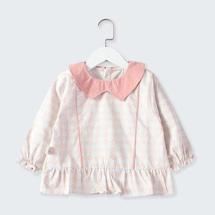 女童罩衣纯棉防水系扣款外套洋气宝宝外穿外罩兜兜护衣韩版123岁