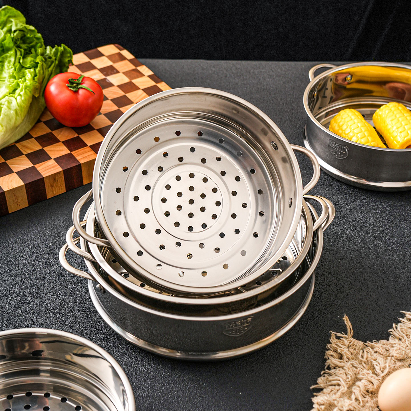 舍里辅食奶锅小蒸格食品级不锈钢