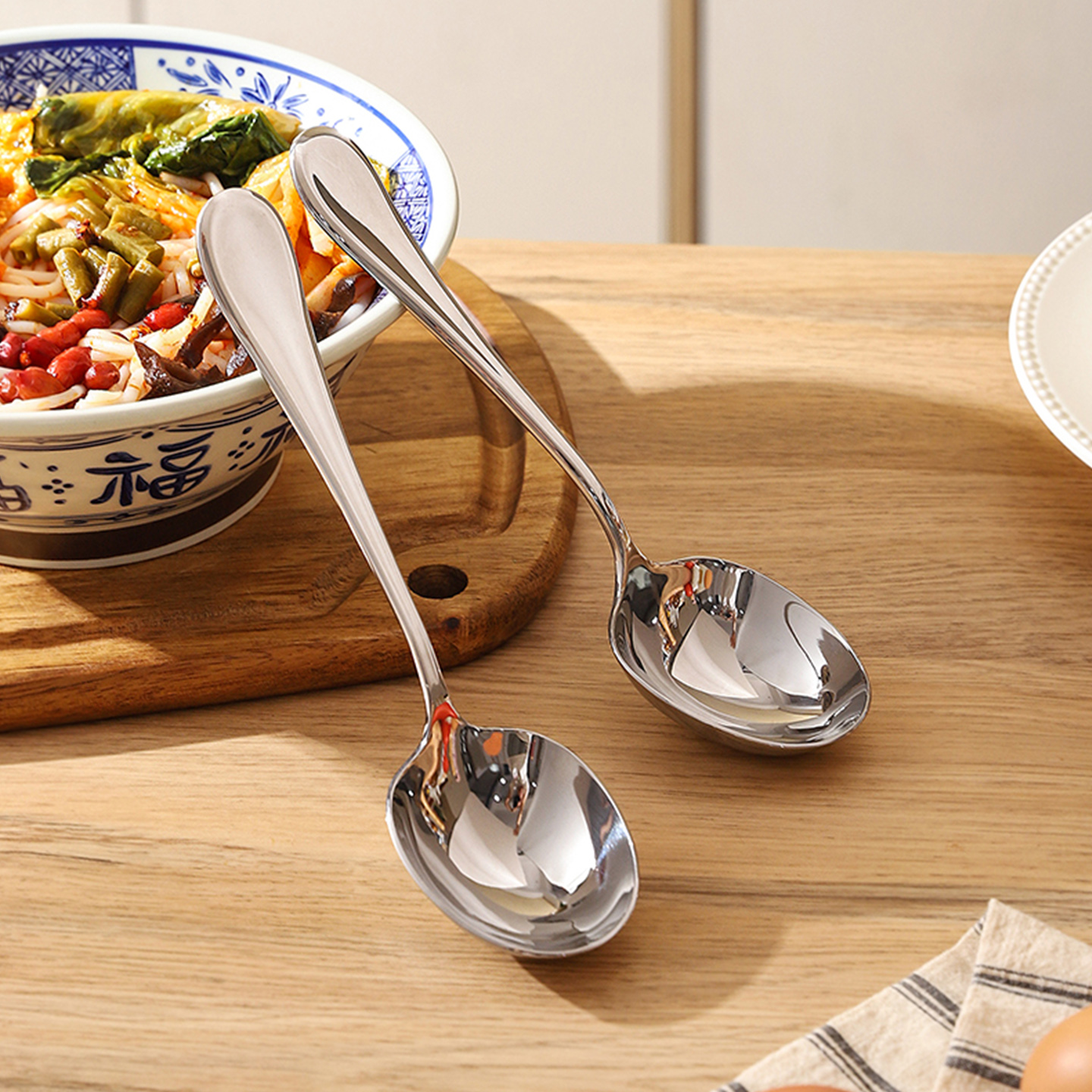 舍里喝汤勺调羹食品级304不锈钢