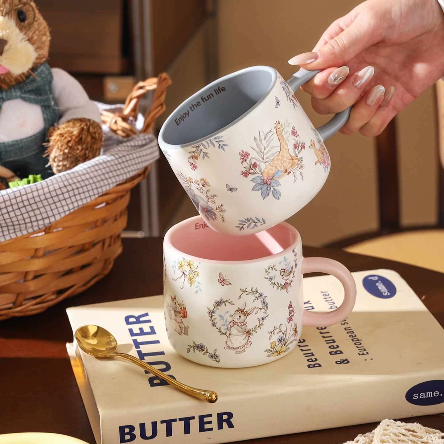 舍里可爱陶瓷马克杯办公室喝水杯子家用牛奶咖啡杯伴手礼情侣对杯,餐饮具,马克杯,淘宝优惠券,粉丝福利购,淘宝优惠卷