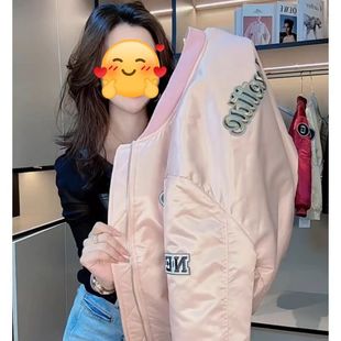 美式刺绣短款棒球服外套女春秋季2025新款小个子女士飞行夹克上衣