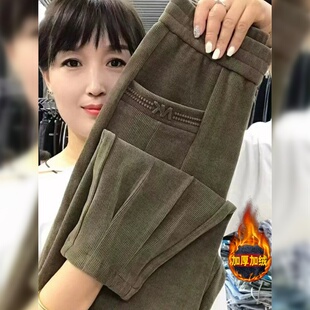 2026年春秋季新款灯笼裤女士休闲灯芯绒驼色哈伦裤高腰宽松长裤子