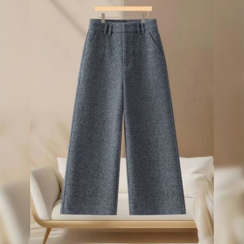 高级感灰色阔腿裤女秋冬季2025年新款高腰加绒加厚休闲九分直筒裤,女装/女士精品,休闲裤,淘宝优惠券,粉丝福利购,淘宝优惠卷