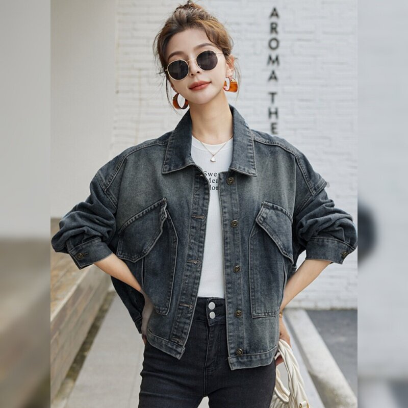 夹克上衣长袖常规百搭女士宽松-图片