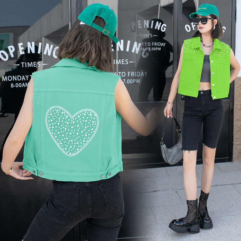 春秋韩版休闲百搭牛仔马甲外套女