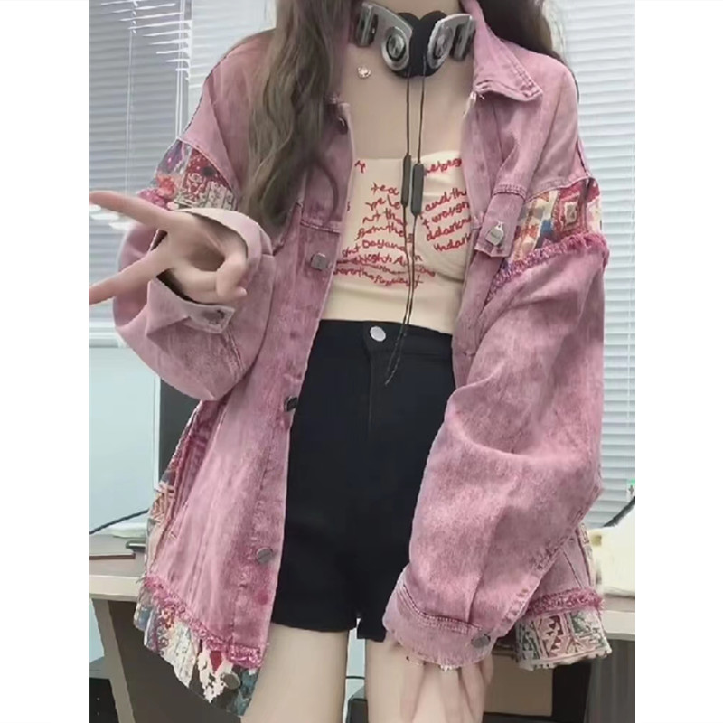 春季韩版短款牛仔外套女民族风