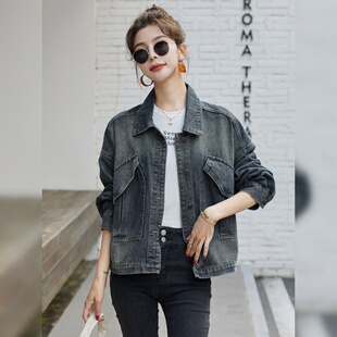 复古慵懒风工装 2026年美式 夹克上衣 情侣牛仔外套女春秋季 男女同款