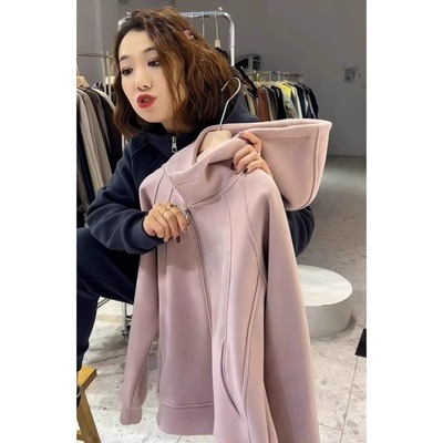 小个子短款外搭加绒加厚卫衣外穿