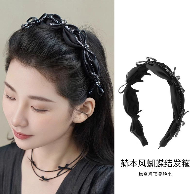 优雅法式闪钻蝴蝶结发箍