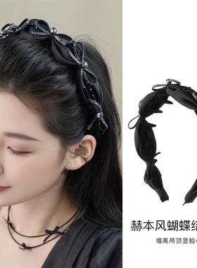 优雅法式闪钻蝴蝶结发箍