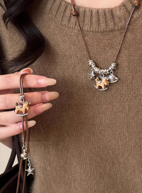 本命年小马星星编织绳项链