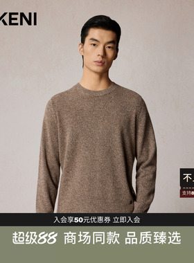 迪柯尼秋冬新品男士粗纺花纱品质圆领羊毛羊绒衫1F533H418