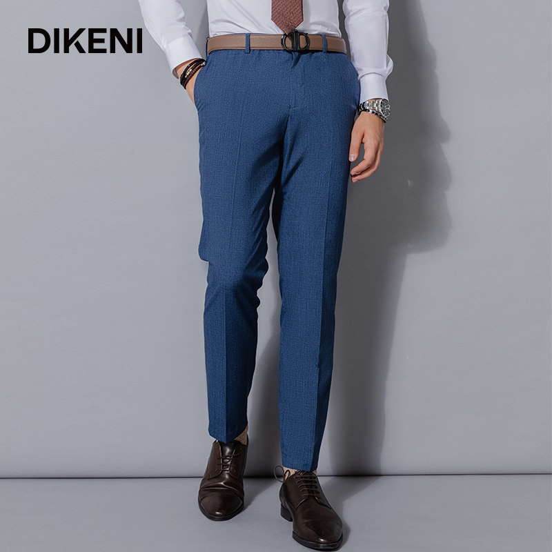 迪柯尼商务西装裤子男士休闲格纹西裤羊毛微弹直筒长裤11302G074,男装,西裤,淘宝优惠券,粉丝福利购,淘宝优惠卷