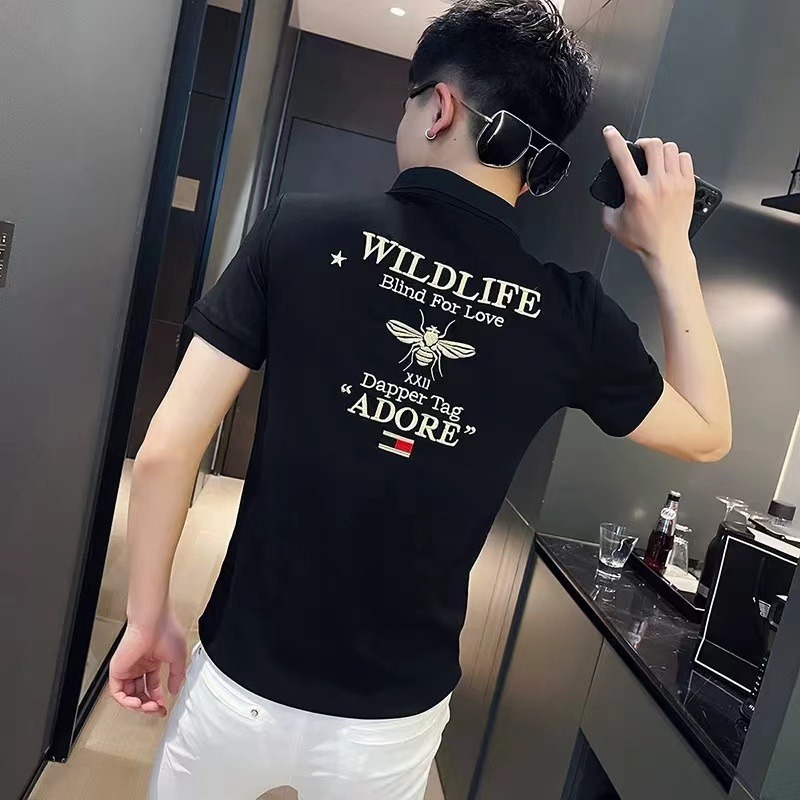 白色短袖男款polo衫夏季轻熟风成熟稳重男装ootd重磅翻领正肩t恤