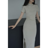 长旗袍 天丝莱赛尔夏季 蛮丽楼｜很浅 豆绿