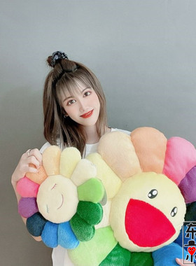 时尚日本村上隆毛绒抱枕摆件