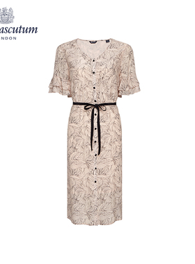 Aquascutum/雅格狮丹夏季女连衣裙V领短袖收腰a字显瘦Q4773EL041